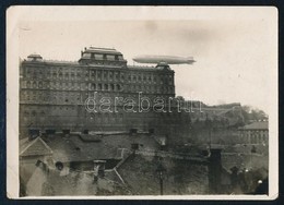 1931 Budapest, Zeppelin Léghajó A Királyi Palota Felett, Budáról Fotózva, 6,5x9 Cm - Andere & Zonder Classificatie