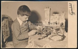 1937 Kisfiú Játékokkal, Gyermekélet Fotólap, 8x11 Cm - Andere & Zonder Classificatie