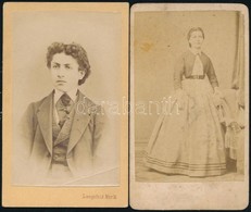 Cca 1867 Vizitkártya Méret? M?termi Felvételek, 2 Db Vintage Fotó, 10,5x6 Cm - Altri & Non Classificati