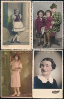 Cca 1940 Színezett Fotók Tétele, 4 Db Vintage Fotó, 13x8,5 Cm - Andere & Zonder Classificatie