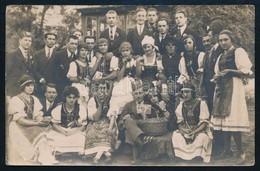 Cca 1920 Amat?r Színjátszók Csoportképe, Fotólap, 9x14 Cm - Altri & Non Classificati
