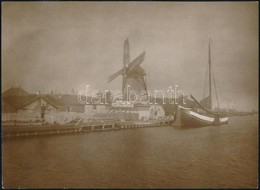 Cca 1904 Holland Szélmalom, Feliratozott Vintage Fotó, 15x20,5 Cm / Windmill - Andere & Zonder Classificatie