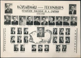 1955 Székesfehérvár, Közgazdasági Technikum, Kistabló A Tanárokról és A Diákokról, 16,5x23,5 Cm - Andere & Zonder Classificatie