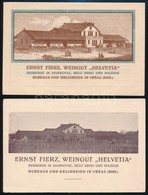 Cca 1925 Ernst Fierz Borgazdasága Reklám Nyomtatvány, 2 Db, 9,5x14,5 Cm - Werbung