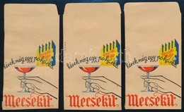 Cca 1938 Mecseki Itóka Reklám Tasak, 3 Db, 8,5x4,5 Cm - Pubblicitari