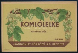 Cca 1940 Komló Lelke Sörcímke - Werbung
