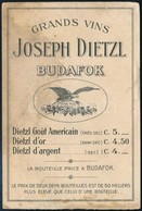 Joseph Dietzl Grand Vins Budafok Kihajtható Reklámlap - Pubblicitari