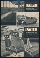 Cca 1930 Laticel Párnázat Autóbuszok Részére, Kétoldalas Szórólap, Képekkel - Pubblicitari