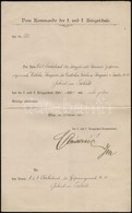 1905 Katonaiskolai Bizonyítvány Péteri Takáts Gábor (1877-1914) Kés?bb Limanovánál H?si Halált Halt Huszárkapitány Részé - Sonstige & Ohne Zuordnung