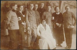 1916 Korytnica-Rózsahegy, Vöröskeresztes Kórházi Csoportkép, Fotó, Postán Megküldve, 9×14 Cm - Andere & Zonder Classificatie