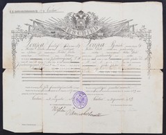 1909 Osztrák-Cseh Végelbocsájtó Levél, Obsit. Szakadásokkal. / Austrian- Czech Disarmement Letter With Tears - Sonstige & Ohne Zuordnung