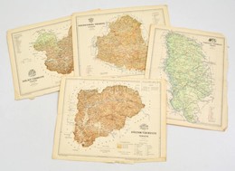Cca 1890 Zólyom, Torontál, Szolnok-Doboka, Szilágy Vármegyék Térképe 30x24 Cm - Andere & Zonder Classificatie
