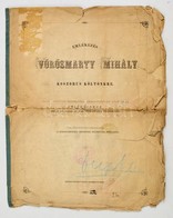 1866 [Mészáros Armand (1840-?)]: Emlékezés Vörösmarty Mihály Koszorus Költ?nkre. Mid?n A Dics?nek Tiszteletére Székes-fe - Zonder Classificatie