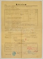 1911 Kérelem A Kincstár Részére Való Dohánytermelési Engedélyért, Pecsétekkel, 50x34,5 Cm - Ohne Zuordnung