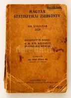 1939 Magyar Statisztikai Zsebkönyv VIII. Zsebkönyv, Szerk. Dr. Mike Gyula - Zonder Classificatie