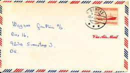 Greenland Cover Sent To Denmark Dundas 22-5-1977 Single Franked - Storia Postale