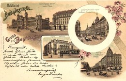 T2 1900 Budapest, Igazságügyi Palota, József és Erzsébet Körút, Vigadó, Kerepesi út, Lóbusz, Villamos. Ottmar Zieher Flo - Ohne Zuordnung