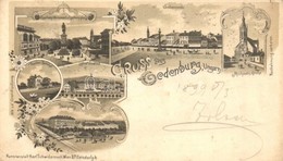 T2/T3 1899 Sopron, Oedenburg; Széchenyi Tér és Szobor, Várkörút, Mihály Templom, Deák Tér, Gy?ri Vasútállomás, Lahne Int - Ohne Zuordnung