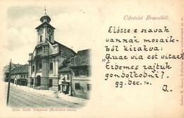 * T2 1899 Brassó, Kronstadt, Brasov; Római Katolikus Templom, Kolostor Utca, üzlet. Zeidner H. Kiadása / Church, Street  - Ohne Zuordnung