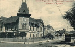 * T3 Nagyszeben, Hermannstadt, Sibiu; Schewis Utca, Villamos. W. L. 59. Kiadja Budovszky L. / Street View, Tram (Rb) - Zonder Classificatie