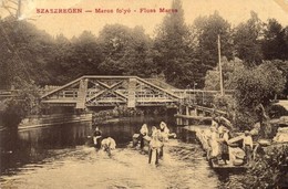 T3 Szászrégen, Reghin; Maros Folyó, Mosó Asszonyok. W. L. 1638. Hübner Ignácz Kiadása / Maros Fluss / Mures River, Washi - Unclassified