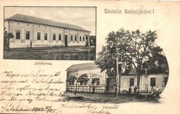 T2 1904 Székelyhíd, Sacueni; Járásbíróság, Városháza, Kút. Kohn Sámuel Kiadása / Court, Town Hall, Well - Unclassified