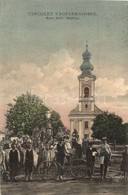 T2/T3 Vágfarkasd, Forcas, Vlkad Nad Váhom, Vlcany; Római Katolikus Templom, Csoportkép, Kerékpár / Church, Group Picture - Zonder Classificatie