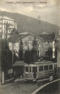 ** T2/T3 Abbazia, Opatija; Plöbst's Hotel Schweizerhof / Hotel And Restaurant With Tram. Josip Skrablin Fotograf  (EK) - Zonder Classificatie