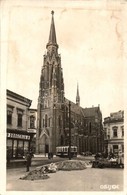 T2/T3 1943 Eszék, Osijek, Esseg; Piaci árusok, útépítés, Templom, Villamos, Gyógyszertár / Street Construction With Mark - Ohne Zuordnung