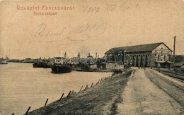 T2/T3 Pancsova, Pancevo; Temes Rakpart, MFTR 663-as Uszály,  Pancsovai Népbank Közraktára. W. L. 945. / Timis River Quay - Non Classificati