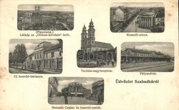 T2/T3 Szabadka, Subotica; Vasútállomás, új Honvád Laktanya, Nemzeti Kaszinó, Honvéd Emlék. Készült Szép Tulipános Hazánk - Zonder Classificatie