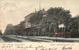 T2/T3 Királyhida, Bruck-Újfalu, Bruckneudorf; Bahnhof. Verlag Von Alex J. Klein / Vasútállomás / Railway Station (EK) - Unclassified