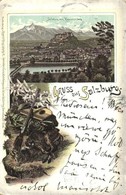 T2 1897 (Vorläufer!) Salzburg Vom Kapuzinerberg / Hunting Gun, Art Nouveau, Floral, Litho Regel & Krug No. 564. - Ohne Zuordnung