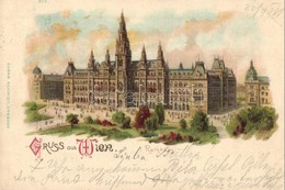 T2 Vienna, Wien; Rathaus / Town Hall, Litho - Ohne Zuordnung