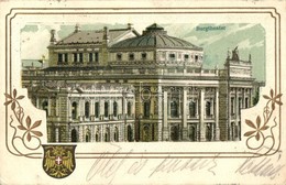 T2/T3 Vienna, Wien; Burgtheater. Emb. Art Nouveau, Coat Of Arms, Litho (EK) - Ohne Zuordnung