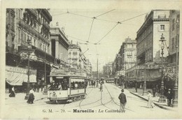 ** T1 Marseille, La Cannebiere, Moskoff / Street View With Shops And Tram - Ohne Zuordnung