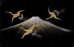 * T2/T3 Mount Fuji With Cranes. Japanese Art Postcard (EB) - Unclassified