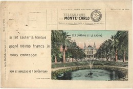 T2/T3 Monte Carlo, Les Jardins Et Le Casino. Télégramme / Garden Of The Casino, Telegraph (EK) - Unclassified