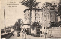 T2/T3 Sanremo, San Remo; Passeggiata Dell'Imperatrice, Nuovo Hotel Riviera / Street View, Automobile, Man With Bicycle ( - Zonder Classificatie