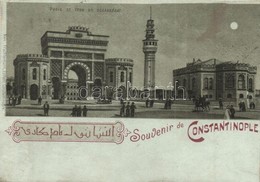 T4 Constantinople, Istanbul; Porte Et Tour Du Séraskérat. Max Fruchtermann / Gate And Tower, Art Nouveau, Litho (r) - Non Classificati