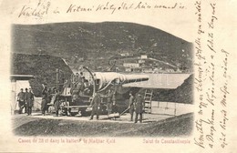 T3 Constantinople, Istanbul; Canon De 28 Ct Dans La Batterie De Madjiar Kalé / 28 Cm Cannon, Turkish Military, Artillery - Zonder Classificatie