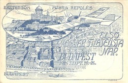 * T2/T3 1924 Budapest-Esztergom, Els? Magyar Filatelista Nap, Posta Repülés / First Hungarian Philatelist Day, Post Flig - Unclassified