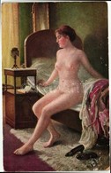 ** T2/T3 'Am Morgen' Nude Lady, Erotic Art Postcard, Marke J.S.C. S: G. Rienacker - Ohne Zuordnung