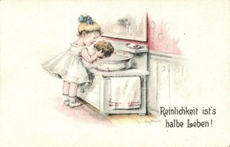 ** T2 Reinlichkeit Ist's Halbe Leben! / Little Girl, W.S.S.B. No. 5425. Litho S: Elly Frank - Ohne Zuordnung