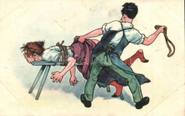 ** T2 Asszonyverés / Husband Beating His Wife. Humorous Art Postcard. L&P 2052. - Unclassified