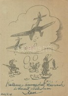 T2/T3 1943 Kellemes Ünnepeket! Tábori Postai Levelez?lap / WWII Hungarian Military Field Post, Easter Greetings With Air - Ohne Zuordnung