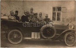 T2 1915 Máramarossziget, Sighetu Marmatiei; Dandártörzs A Háború Elején Autóban / WWI Military Officers In Automobile At - Non Classificati