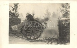 ** T2 Osztrák-magyar ágyú Tüzelés Közben / WWI Austro-Hungarian K.u.K. Cannon During Firing. Photo - Ohne Zuordnung