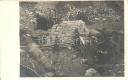 ** T2/T3 Osztrák-magyar Els? Világháborús Katonák Megsemmisített ágyúkkal / WWI K.u.K. Military, Soldiers With Destroyed - Ohne Zuordnung