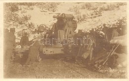 ** T1/T2 1915 Dél-Tirol, 30,5-es ágyú Felállítása Télen / WWI K.u.k Military In Südtirol, Installation Of A 30,5 Cm Mort - Ohne Zuordnung